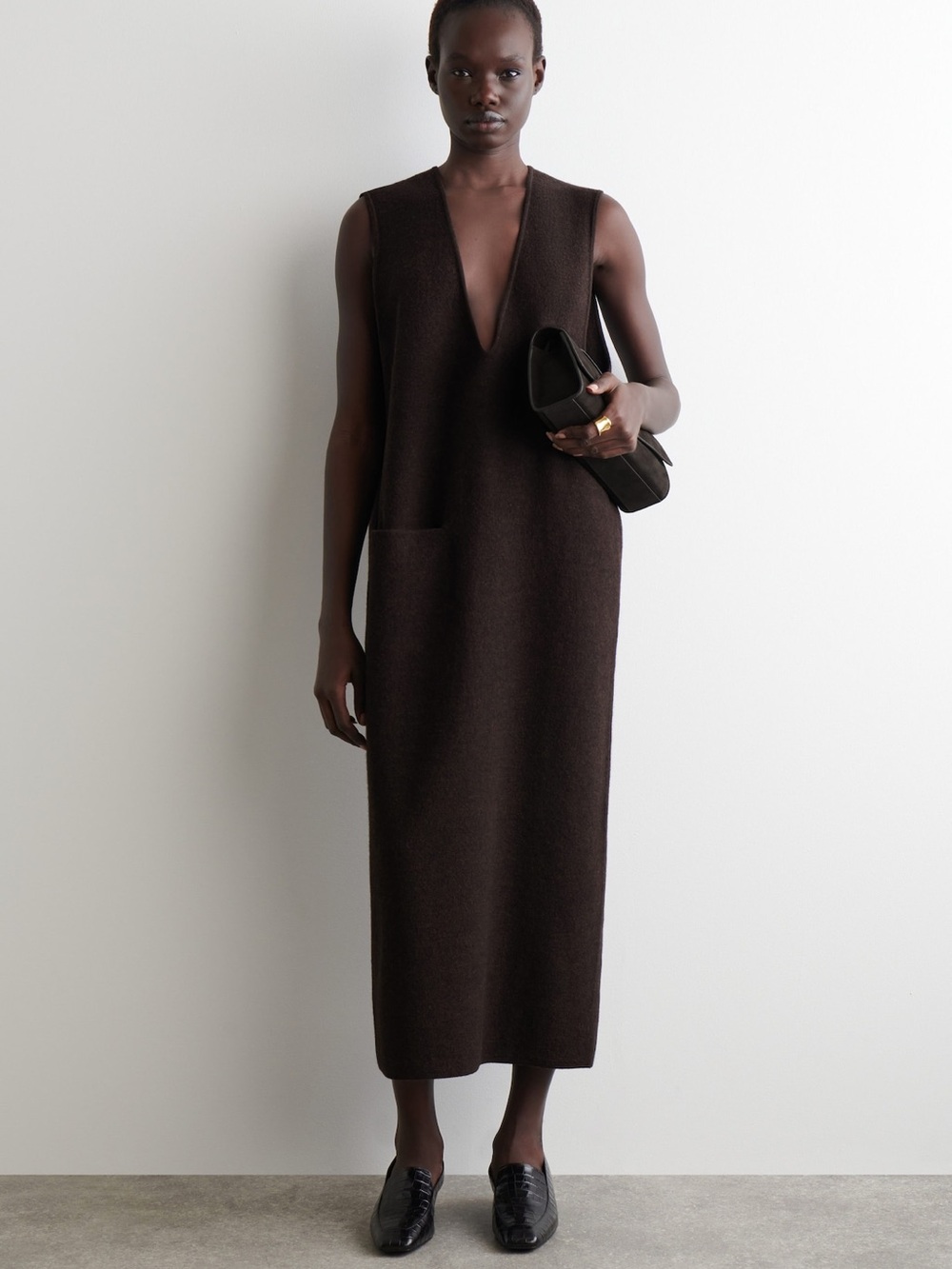 COS BOILED-WOOL MIDI DRESS